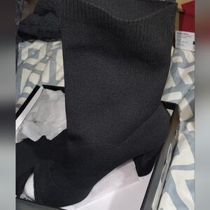 Liliana Black Suede Boot Heels